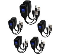 Yuarisx Lot de 5 paires de connecteurs d'alimentation vidéo passifs vers câble coaxial BNC Cat5e/Cat6 RJ45 - Émetteur réseau AHD/HDCVI/HDTVI pour caméra de sécurité CCTV DVR Système de surveillance