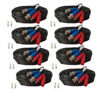 Yuarisx Lot de 8 câbles d'alimentation vidéo tout-en-un de 15,2 m, câble de caméra de sécurité BNC pour installation de système DVR de sécurité CCTV