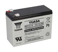Yuasa Batterie au plomb REC10-12 12 V 10 Ah 6,3 mm Faston extrêmement résistante aux cycles Compatible WP10-12SE MP10-12S MP10-12C