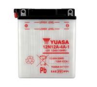 Yuasa Batterie moto 12N12A-4A-1 12V 12Ah 120A Conventionnelle livrée sans acide Noir