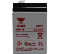 Yuasa NP4-6 NP4-6 Batterie au plomb 6 V 4 Ah plomb (AGM) (l x H x P) 70 x 106 x 47 mm cosses plates 4,8 mm sans entretien
