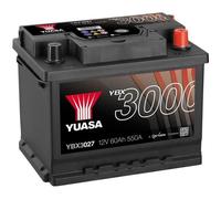 YUASA Batterie 62, Ah 550, A/EN YBX3027 L 243mm B 175mm H 190mm | 12 V, 62 Ah, capacité 550 CCA, sans entretien, résistant aux vibrations, compatible avec différents véhicules
