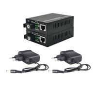 Yuattory 1 Paire D'Émetteur-Récepteur Fibre Gigabit 3KM Convertisseur de Média SC Gigabit Monomode Monomode pour la Surveillance de la Sécurité Prise UE