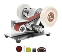 Yuattory Prise UE, Ponceuse à Bande, AffûTeuse de Couteaux éLectrique à Vitesse RéGlable, Meuleuse à Bande à 15 DegréS, Ponceuse à Bande éLectrique pour Travail Du Bois