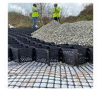 YUBAOLI Grille géocellulaire en PEHD for Le contrôle de l'érosion des allées et des pentes - 4" de Hauteur, 40 cm x 40 cm, stabilisateur de Gravier(1m x 1m (3.3 X3ft) 10cm/4" High)