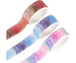 YUBBAEX Fruits Candy Lot de 3 rouleaux de ruban washi ronds de 2,4 cm pour bullet journal, planificateur, scrapbooking (Crystal Candy)
