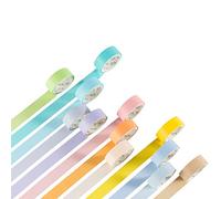 YUBBAEX Lot de 12 rouleaux de ruban adhésif Washi décoratif pour arts, loisirs créatifs, bullet journal, planificateurs, scrapbooking, emballage (arc-en-ciel, 15 mm)