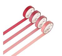 YUBBAEX Lot de 4 Couleur naturelle Washi Tape Rose, Sticky ruban papier pour DIY décoratifs, artisanat, cadeaux, scrapbooking, Type 2