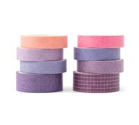 YUBBAEX Lot de 8 rouleaux de ruban adhésif Washi fin coloré pour art, bricolage, artisanat, journal, livraison, planificateur, scrapbooking, carte/emballage cadeau (violet)