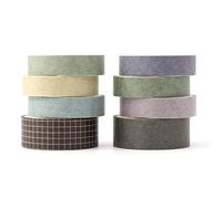YUBBAEX Lot de 8 rouleaux de ruban adhésif Washi fin coloré pour art, bricolage, artisanat, journal, livraison, planificateur, scrapbooking, carte/emballage cadeau (thé au lait)