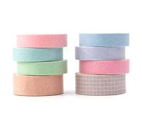 YUBBAEX Lot de 8 rouleaux de ruban Washi de base de couleur unie pour masquer les rubans décoratifs pour les arts, l'artisanat, le journal, les planificateurs, le scrapbooking, l'emballage (champagne)