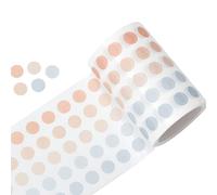 YUBBAEX Morandi Lot de 1 250 autocollants ronds Washi pour bullet journal, planificateur, scrapbooking, 6,4 cm x 3 m (crème mango)