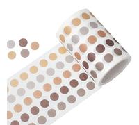 YUBBAEX Morandi Lot de 1 250 autocollants ronds Washi pour bullet journal, planificateur, scrapbooking, 6,5 x 3 m (pudding caramel)