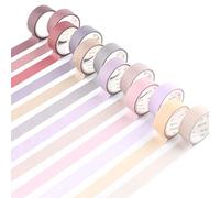 YUBBAEX Ruban washi pastel pour bullet journal, bricolage, décoration, emballage cadeau, scrapbooking (Morandi 15 mm de large)