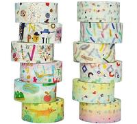 YUBBAEX Washi Tape, 12 Rouleaux Masking Tape Ruban adhesif decoratif pour Scrapbooking Artisanat de Bricolage (patintings)