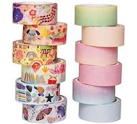 YUBBAEX Washi Tape, 12 Rouleaux Masking Tape Ruban adhesif decoratif pour Scrapbooking Artisanat de Bricolage (Innocent Animals)