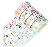 YUBBAEX Washi Tape, 4 Rouleaux Masking Tape Ruban adhesif decoratif pour Scrapbooking Artisanat de Bricolage (Animaux féeriques 4 Rouleaux)