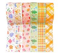 YUBBAEX Washi Tape, 6 Rouleaux Masking Tape Ruban adhesif decoratif pour Scrapbooking Artisanat de Bricolage