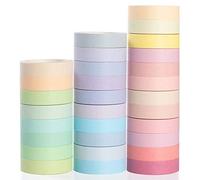 YUBBAEX Washi Tape Set 30 Rotoli Nastri Colorati Nastro Adesivo Colorato Decorativo per Forniture Artigianali Fai da Te e Decorazioni