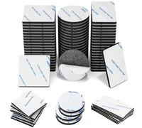 YUBBYSTU 90 Pièces Adhésif Double Face Extra Fort, Tampons Rectangles, Ronds, Carrés, Scotch Double Face Puissant,Ruban Mousse pour Maison, Bureau, Décoration, Fixation Murale (Noir)
