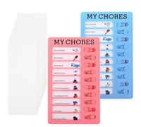 YUBBYSTU Lot de 2 Planchettes de Planification 20x12 cm Tableau Mémo Checklist Réutilisable et 10 Cartes Liste de Contrôle personnaliser DIY pour Tâches Ménagères Rappel Plan d'Études