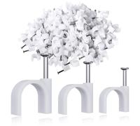 YUBBYSTU Lot de 300 clips de câble ronds solides et durables, Fixation Câble électrique, Range Câble, 3 tailles de 4 mm, 6 mm, 8 mm - Pour ranger les câbles