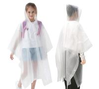 YUBBYSTU Poncho de Pluie Imperméable pour Enfant, Réutilisable Cape EVA, Idéaux pour Randonnée, Vélo, Camping, Cape pour Garçons Filles (Blanc, 1 Pièces)