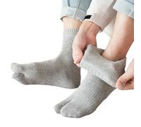 YUBEIER Chaussette Automne Hiver Épaississez 2 Chaussettes De Doigt pour Hommes Tongs Sock Toe Toe Toe Thermal Middle Tube Coton Coton-Gris-Taille Unique