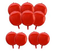 YuBeiKoo Ballon Disco, 10pcs 4D Aluminum Foil Balloons for Weddings ，Baby shower，Graduation， Ballon Aluminium Rouge for Ballon Anniversaire Party， 22 15 Inch（Red）