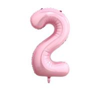 YuBeiKoo Foil Ballon Chiffre 2 Rose, Ballon Anniversaire 2 ans, 101cm | Ballon Chiffre Anniversaire, Solide, Non Toxique, Gonflable Air ou Hélium, Ballons Géants pour Mariages et Anniversaires Fête