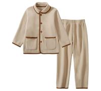 Yubenhong Girls Boys Pajamas Set Long Sleeve Skin Friendly Sleepwear Softly (en Anglais) Costume Garçons (Khaki, 5-6 Years)