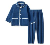 Yubenhong Girls Boys Pajamas Set Long Sleeve Skin Friendly Sleepwear Softly (en Anglais) Costume Garçons (Dark Blue, 5-6 Years)