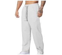Yubenhong Pantalons décontractés pour Hommes Pantalons Droits en Velours côtelé pour Hommes Pantalon Cargo Doublé Homme (White, XXXL)