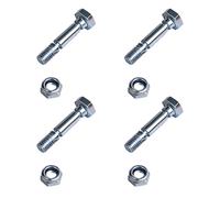 Yubunt Goupilles de cisaillement et écrous 303160355P / 303160355 compatibles avec les souffleuses à neige Powersmart, pièces de rechange pour souffleuse à neige à deux étapes (blanc, 4 ensembles)