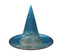 YUBVCF Blue Ocean Sea Wavy Seascape Printing Women Halloween Cap For Cosplay Oxford Cloth Halloween Hat For Mascarade Party