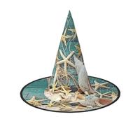 YUBVCF Casquette d'Halloween en tissu Oxford pour femme avec impression d'étoiles de mer et coquillages pour bal masqué