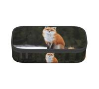 YUBVCF Funny Fox Trousse à crayons pour étudiants, garçons et filles, grande capacité multi-emplacements durable, Noir , Taille unique, Organiseur de sac