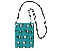 YUBVCF Galloway Sac à bandoulière pour téléphone portable Motif vache Compatible avec tous les téléphones portables Utilisation pour la course, la marche, le vélo, Noir , Taille unique
