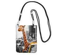 YUBVCF Giraffe In New York Impression Petit sac à bandoulière pour téléphone portable, convient à tous les téléphones portables, utilisation pour la course, la marche, le vélo, Noir , Taille unique