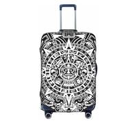 YUBVCF Grande housse de bagage imprimée calendrier Maya End of The World, housses de valise, protection élastique anti-poussière pour bagages de 45,7 à 81,3 cm, blanc, L