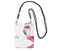 YUBVCF Hello Glasses Petit étui à bandoulière pour téléphone portable avec imprimé flamant rose, s'adapte à tous les téléphones portables, utilisation pour la course, la marche, le vélo, Noir , Taille
