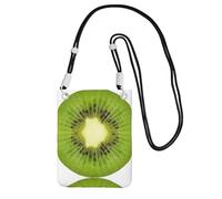 YUBVCF Kiwi Slice Petit étui à bandoulière pour téléphone portable, convient à tous les téléphones portables, utilisation pour la course, la marche, le vélo, Noir , Taille unique