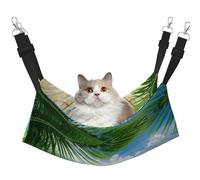 YUBVCF Lit doux en forme de bateau avec feuilles de noix de coco et sangle réglable pour furet, chaton, chiot, petit chien