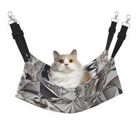 YUBVCF Lit doux pour animal domestique avec motif abstrait en strass et paillettes pour furet, chaton, chiot, petit chien, sangle réglable