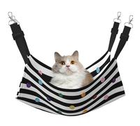 YUBVCF Lit doux pour animal domestique avec sangle réglable Motif à pois Noir/blanc