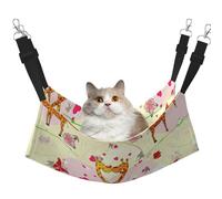YUBVCF Lit doux pour animal domestique avec sangle réglable Motif girafe, cœur, fleur, papillon