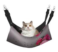 YUBVCF Lit doux pour animal domestique avec sangle réglable Motif pierres et roses