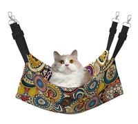 YUBVCF Lit doux pour animal domestique Motif cercles ethniques et floraux Sangle réglable