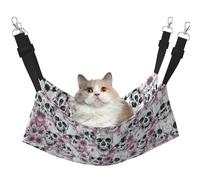 YUBVCF Lit doux pour furet, chaton, chiot, petit chien, sangle réglable Motif tête de mort florale