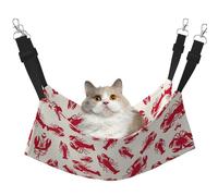 YUBVCF Lit souple pour animal domestique avec sangle réglable Motif homard Rouge